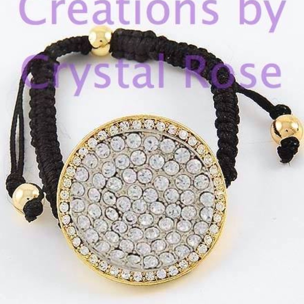 Gold and Black Rhinestone Bracelet